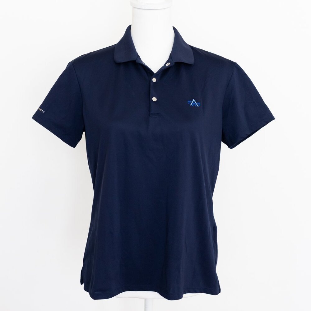 RLX Ralph Lauren Classic Fit Pique Tour Polo Shirt M Navy Congaree Golf Club